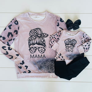LEOPARD MAMA AND MINI PULLOVER TOP