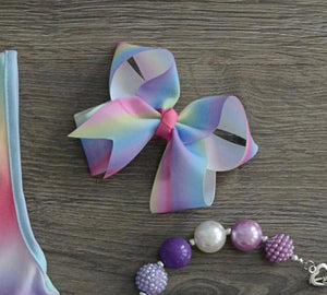 RAINBOW 4 INCH X 2 INCH BOUTIQUE BOW