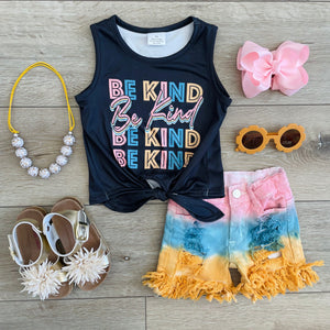 BE KIND TOP AND DISTRESSED DENIM SET